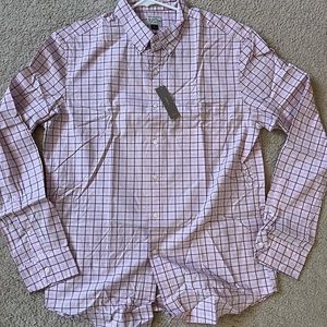 JCrew Men’s Secret Wash Shirt NWT - Slim Size L, pink patterned